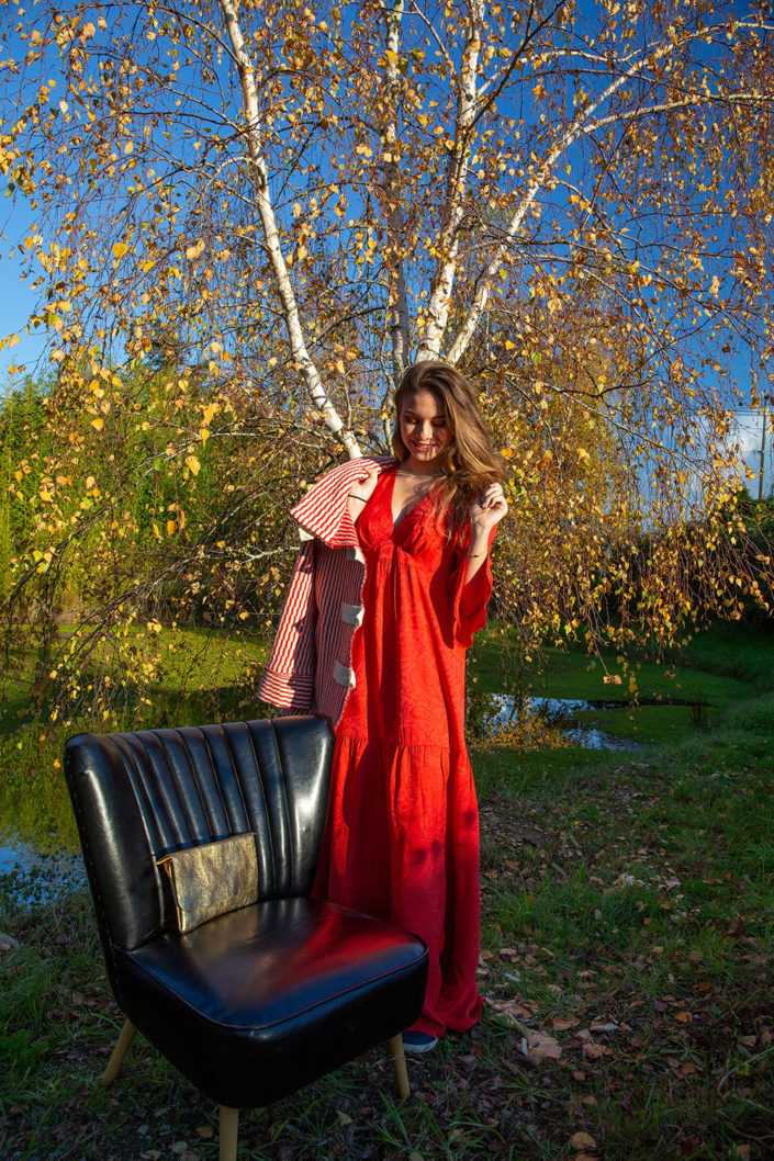 robe rouge nature mode carole doussin photographe